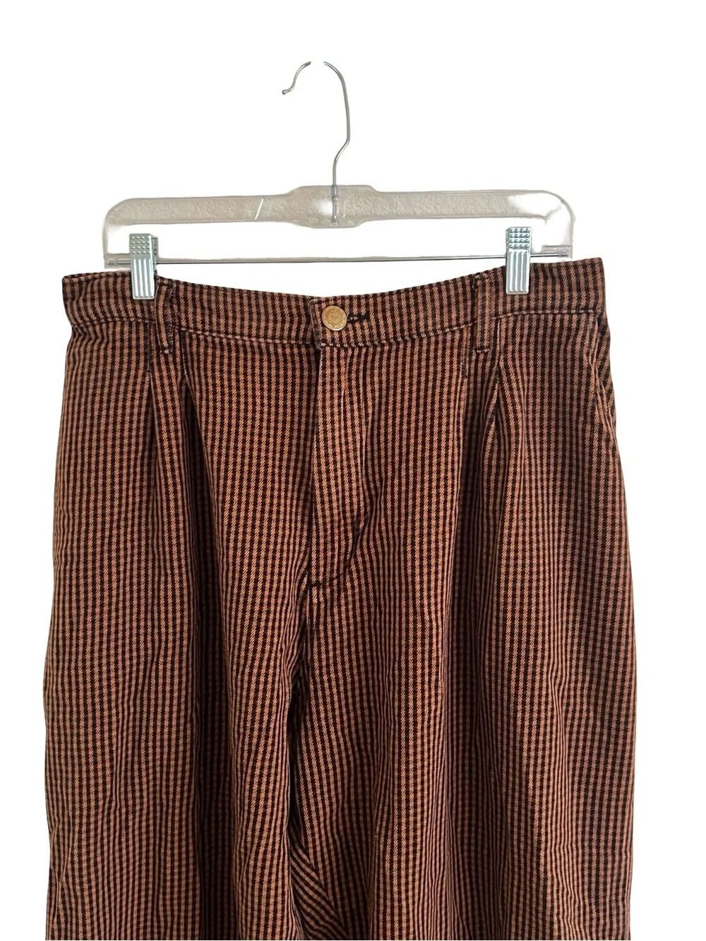 Big Bud Press Brown Plaid Check Trousers Pants Large